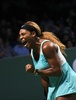 女子テニス、WTAツアー選手権（BNP Paribas WTA Championships - Singapore 2014）4日目。勝利を喜ぶセレーナ・ウィリアムス（Serena Williams、2014年10月23日撮影）。(c)AFP/ROSLAN RAHMAN