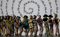 ブラジル・サンパウロで開催されたサンパウロ ファッションウィーク（Sao Paulo Fashion Week）で発表された「ネオン（Neon）」09/10秋冬コレクション（2009年1月23日撮影）。（c）AFP/Nelson Almeida