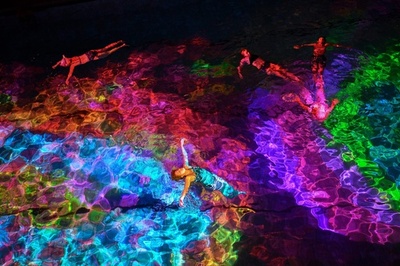 水に色彩を、サンゴ保護をアートで訴え スイス