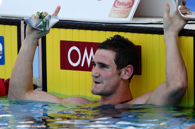 ファン・デル・バーグ 世界新で50メートル平泳ぎを制す、世界水泳