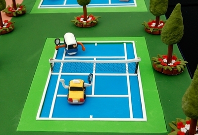 甘～いケーキのテニスコート、全米オープン会場に登場