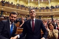 スペイン議会で行われた信任投票で、賛成多数で続投を承認されたペドロ・サンチェス首相（2020年1月7日撮影）。(c)PIERRE-PHILIPPE MARCOU / AFP