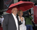 写真は上映会に出席した‘Mac’の声役、ジョン・ラッツェンバーガー（%%John Ratzenberger%%、左）。(c)AFP/Getty Images Ken Charnock