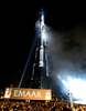 アラブ首長国連邦（UAE）ドバイ（Dubai）の世界一の超高層ビル「ブルジュ・ドバイ（Burj Dubai）（正式名ブルジュ・ハリファ（Burj Khalifa）」の落成式（2010年1月4日撮影）。(c)AFP/KARIM SAHIB