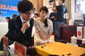 万波奈穂三段、伊田篤史八段ペア（2018年5月3日撮影）。(c)CNS/韓蘇原
