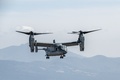 陸上自衛隊の輸送機MV22オスプレイ。静岡県御殿場市の東富士演習場で実施された海兵隊との共同訓練で（2022年3月15日撮影）。(c)Charly TRIBALLEAU / AFP 