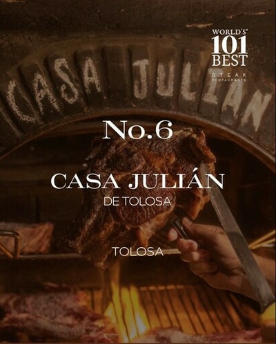 スペイン“チュレタ”の名店「Casa Julian（カサフリアン）」世界のステーキレストラン101軒 「World's Best Steak Restaurants 101」2026年度 6位に入賞