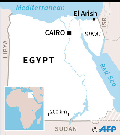 イスラム過激派の攻撃で警官7人死亡、エジプト・シナイ半島