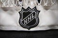 北米アイスホッケーリーグ（NHL）のロゴマーク（2019年10月16日撮影）。(c)Scott Taetsch / GETTY IMAGES NORTH AMERICA / AFP