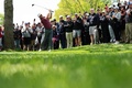 男子ゴルフのメジャー第2戦、第105回全米プロゴルフ選手権初日。18番でアプローチショットを打つジャスティン・トーマス（2023年5月18日撮影）。(c)Michael Reaves/Getty Images/AFP