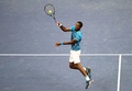 全米オープンテニス、男子シングルス準々決勝。フォアハンドを打つガエル・モンフィス（2016年9月6日撮影）。(c)AFP/Getty Images/Al Bello