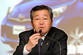 都内で、トヨタ自動車（Toyota Motor）の2010年4～12月期連結決算を発表する同社の伊地知隆彦（Takahiko Ijichi）専務（2011年2月8日撮影）。(c)AFP/Toru YAMANAKA