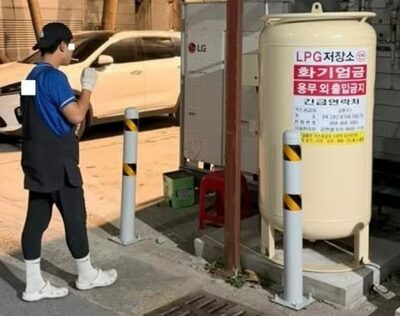「うちの店だから大丈夫」LPGガスタンク横で堂々と喫煙…韓国・注意にも開き直り、灰皿まで常設で批判殺到