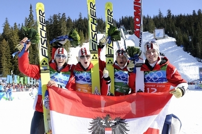 ジャンプ団体 オーストリアが2連覇 日本5位、バンクーバー冬季五輪