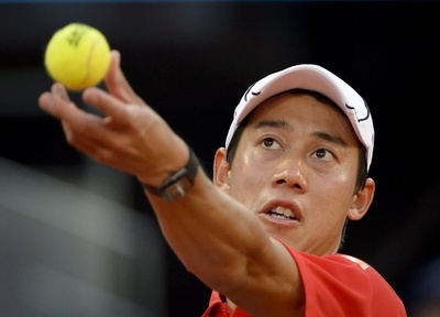 錦織、ストレートでベスト8進出 マドリード・オープン