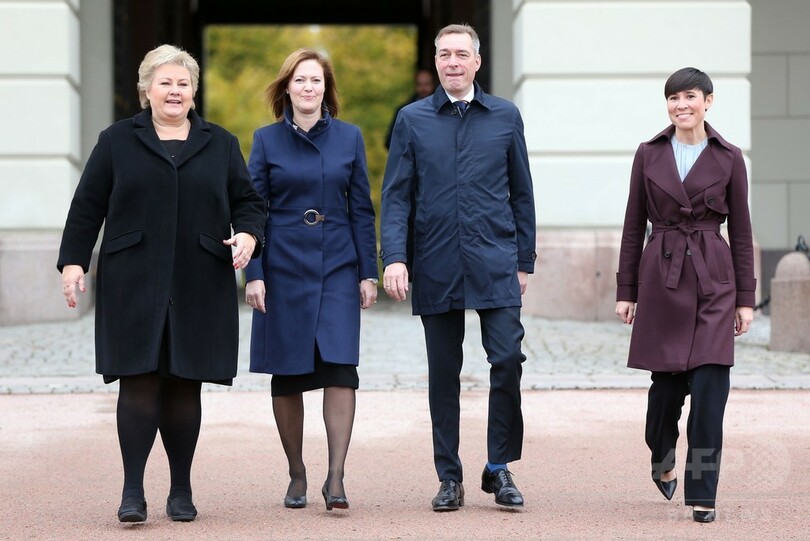 ノルウェー内閣改造、「政権トップ3」が女性に