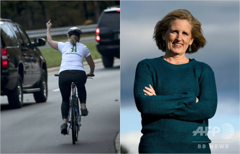 トランプ氏の車列に中指立てて解雇された米女性、地方選立候補で再チャレンジ