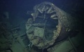 フィリピン沖のシブヤン海の海底に沈む、第2次世界大戦中に撃沈された旧日本海軍の戦艦「武蔵」とみられる船体の一部（動画より抜粋、2015年3月13日提供）。(c)AFP/Paul G. Allen