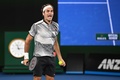 全豪オープンテニス、男子シングルス決勝。勝利を喜ぶロジャー・フェデラー（2017年1月29日撮影）。(c)AFP/WILLIAM WEST