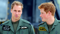 英国空軍（Royal Air Force、RAF）で訓練中のウィリアム王子（Prince William、左）とヘンリー王子（Prince Henry、2009年6月18日撮影）。(c)AFP/PAUL ELLIS