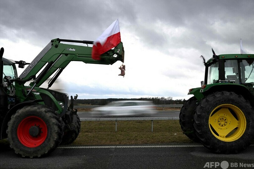 農民抗議にロシア影響の可能性 ポーランド外務省が警告