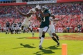 18NFL第2週、タンパベイ・バッカニアーズ対フィラデルフィア・イーグルス。タッチダウンパスをキャッチするフィラデルフィア・イーグルスのネルソン・アグホロー（2018年9月16日撮影）。(c)Michael Reaves/Getty Images/AFP