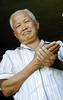 旧ポル・ポト（Pol Pot）政権のキュー・サムファン（Khieu Samphan）元国家幹部会議長（1991年11月27日撮影）。(c)AFP/LUKE HUNT