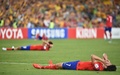 第16回アジアカップ決勝、韓国対オーストラリア。敗戦に落胆する韓国の孫興民（手前、2015年1月31日撮影）。(c)AFP/Peter PARKS