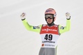 ノルディックスキー世界選手権、ジャンプ男子個人ノーマルヒル。試技を終え、ガッツポーズを見せるステファン・クラフト（2017年2月25日撮影）。(c)AFP/Christof Stache