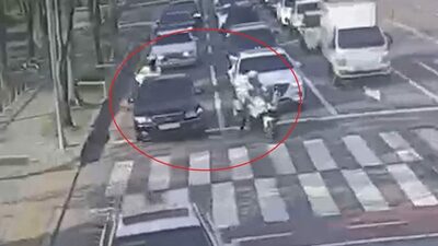 「命の危険」通報受け…韓国の白バイ、患者乗せた車を誘導、30分かかる距離を5分で走破