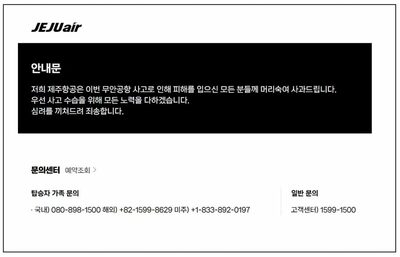 済州航空、SNSアカウント一時閉鎖…「惨事が起きたのに逃げるのか」批判も