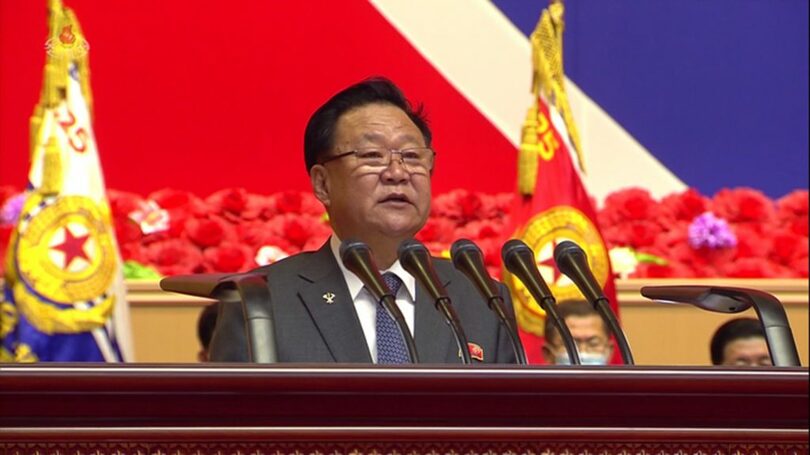 チェ・リョンヘ(チェ・リョンヘ)最高人民会議常任委員長=朝鮮中央テレビより(c)NEWSIS