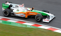09F1第15戦日本GP（%%Japanese Grand Prix 2009%%）フリー走行1回目。14周を走行し3番手となるベストラップ1分40秒806を記録したフォースインディア（%%Force India%%）のエイドリアン・スーティル（%%Adrian Sutil%%）。（2009年10月2日撮影）(c)AFP/TOSHIFUMI KITAMURA
