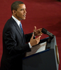 中東歴訪中、エジプトのカイロ大学（Cairo University）でイスラム社会に向けて演説するバラク・オバマ（Barack Obama）米大統領（2009年6月4日撮影）。(c)AFP/SAUL LOEB