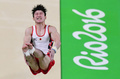 リオデジャネイロ五輪、体操男子予選。跳馬の演技に臨む内村航平（2016年8月6日撮影）。(c)AFP/Emmanuel DUNAND