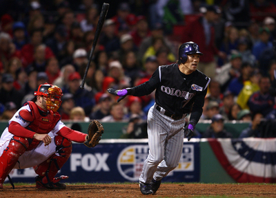 松井稼頭央 ワールドシリーズ初安打もロッキーズは初戦を落とす