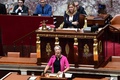 仏パリの国民議会（下院）で演説するエリザベット・ボルヌ首相（2022年7月6日撮影）。(c)BERTRAND GUAY / AFP