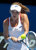 テニス男女混合国別対抗戦、第27回ホップマンカップ（Hopman Cup XXVII）4日目、英国対ポーランド。リターンを狙うアニエスカ・ラドワンスカ（Agnieszka Radwanska、2015年1月7日撮影）。(c)AFP/TONY ASHBY
