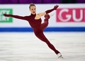 フィギュアスケート欧州選手権、女子シングル・ショートプログラム（SP）。演技に臨むジョージアのアナスタシヤ・グバノワ（2024年1月11日撮影）。(c)Daniel MIHAILESCU / AFP