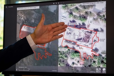 衛星画像でウクライナ文化遺産の被害を追跡調査 ユネスコ