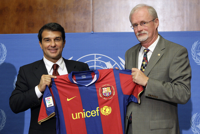 ラポルタ会長 ユニセフとのパートナーシップ1周年記念イベントに出席