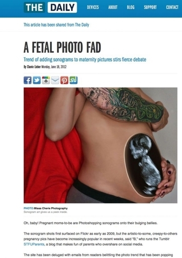 赤ちゃん写真、最新トレンドは「お母さんのおなかに胎児画像」