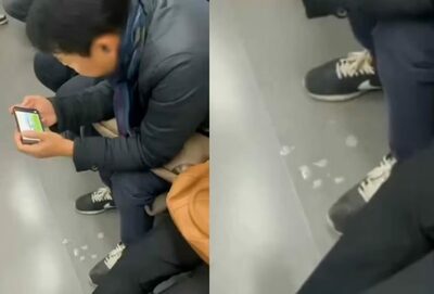 ソウル地下鉄車内、野球中継見ながら床に唾吐き…「基本もない」と非難殺到