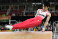 リオデジャネイロ五輪、体操男子個人総合決勝。あん馬の演技に臨む内村航平（2016年8月10日撮影）。(c)AFP/Emmanuel DUNAND