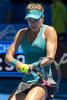 テニス男女混合国別対抗戦、第27回ホップマンカップ（Hopman Cup XXVII）初日、カナダ対チェコ。リターンを狙うユージェニー・ブシャール（Eugenie Bouchard、2015年1月4日撮影）。(c)AFP/TONY ASHBY