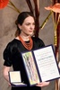 ノルウェー・オスロで行われた2022年のノーベル平和賞授賞式に出席したウクライナの人権団体「市民自由センター」のオレクサンドラ・マトイチュク代表（2022年12月10日撮影）。(c)Sergei Gapon / AFP