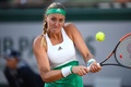 全仏オープンテニス、女子シングルス準々決勝。リターンを打つクリスティーナ・ムラデノビッチ（2017年6月6日撮影）。(c)AFP/Eric FEFERBERG