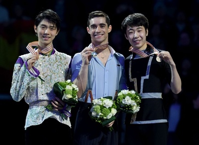 フェルナンデスが世界フィギュア連覇、羽生はミス連発で優勝逃す