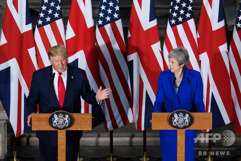米英首脳が会談 トランプ氏「素晴らしい」貿易協定を明言