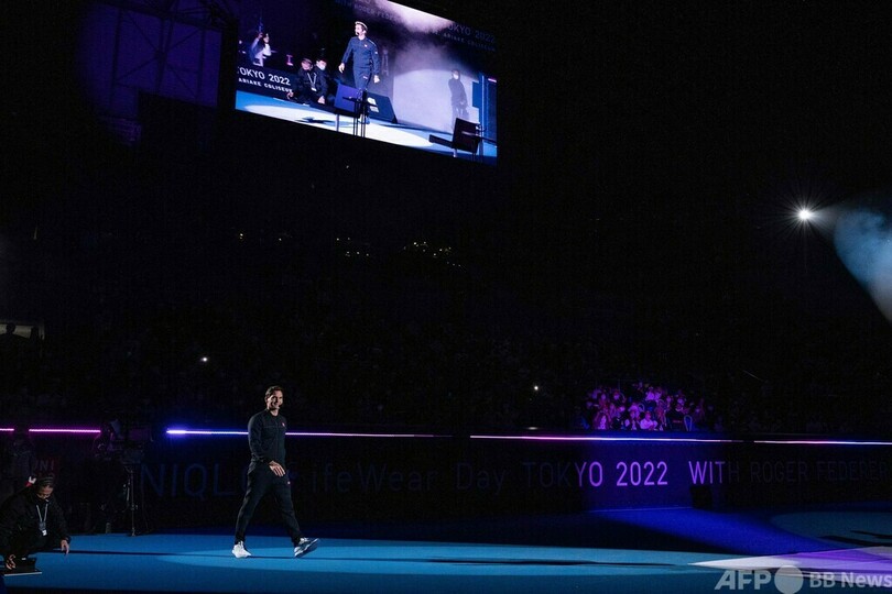 フェデラー氏、錦織らと都内でイベント 子どもにテニス教室